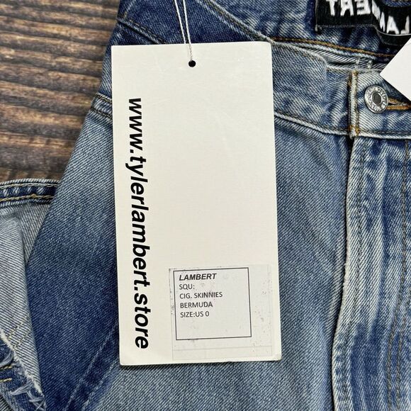 Tyler Lambert Cigarette Skinny Bermuda Denim Shorts size 0 Dash Miami NWT Design - Picture 11 of 16